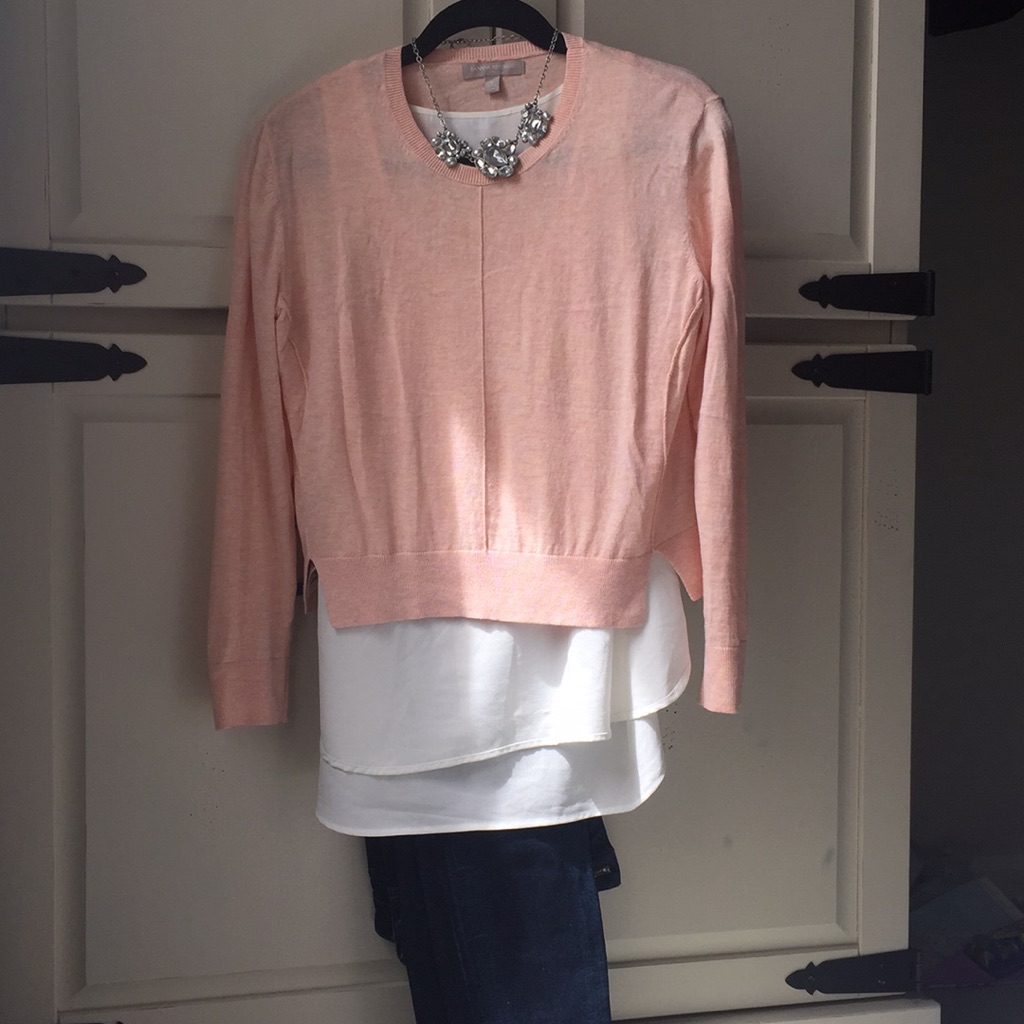 Banana Cropped Sweater Light Pink Banana Republic